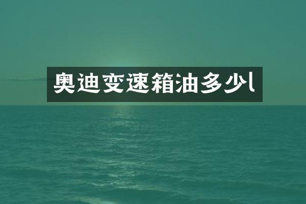 奥迪变速箱油多少l