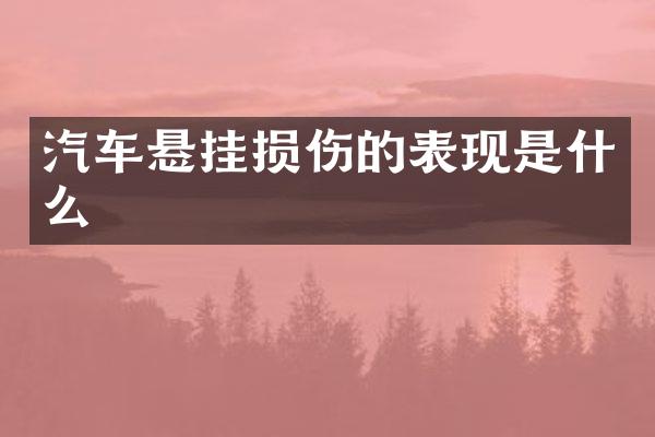 汽车悬挂损伤的表现是什么