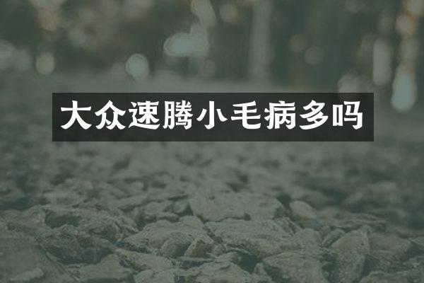 大众速腾小毛病多吗