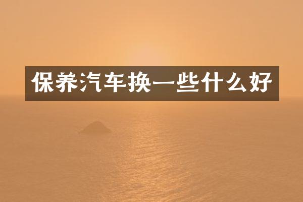 保养汽车换一些什么好