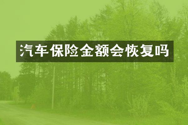 汽车保险金额会恢复吗