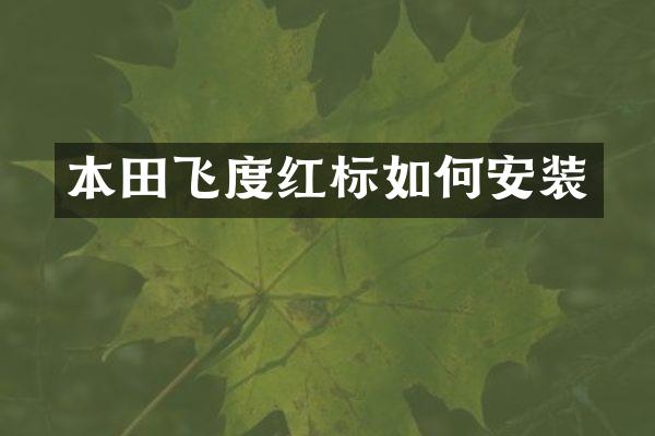 本田飞度红标如何安装
