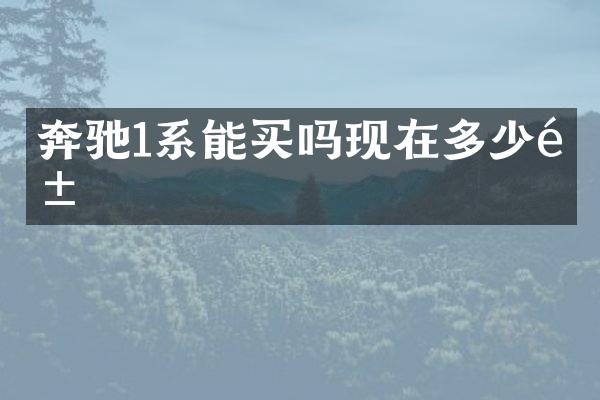 奔驰1系能买吗现在多少钱