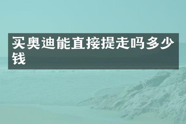 买奥迪能直接提走吗多少钱