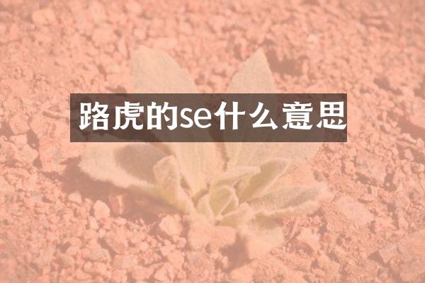 路虎的se什么意思