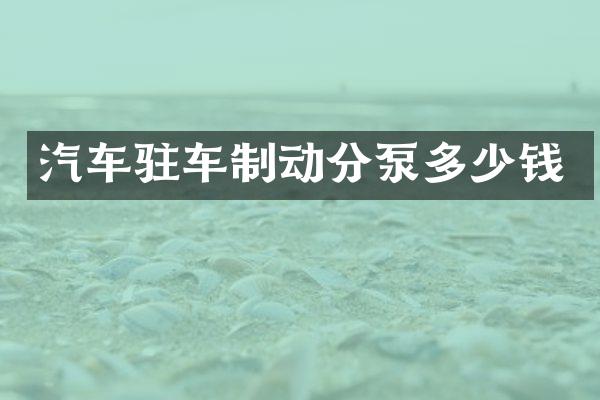 汽车驻车制动分泵多少钱