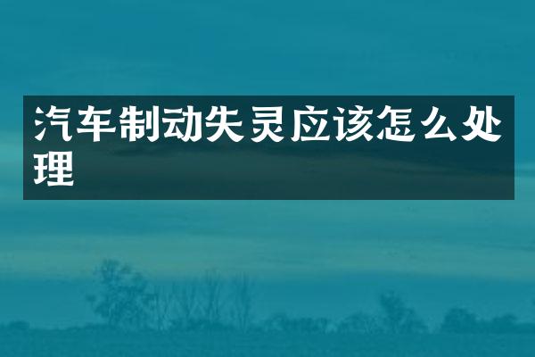 汽车制动失灵应该怎么处理