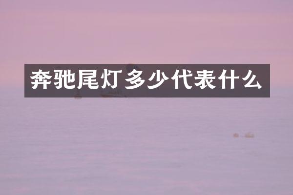 奔驰尾灯多少代表什么