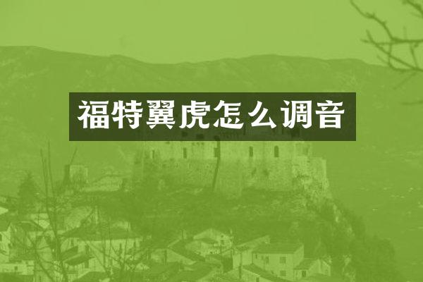 福特翼虎怎么调音