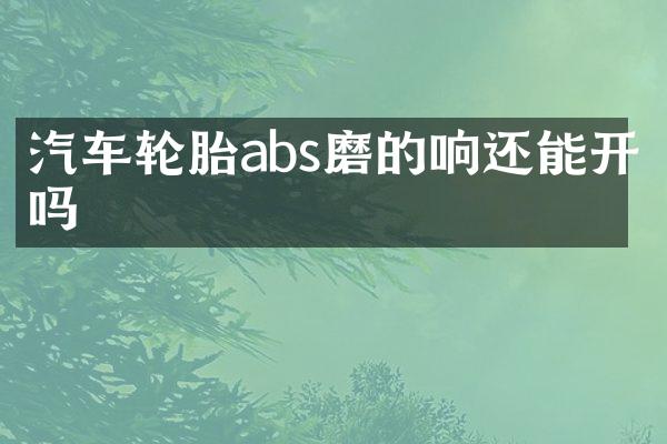 汽车轮胎abs磨的响还能开吗