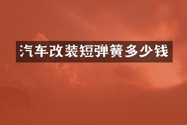 汽车改装短弹簧多少钱
