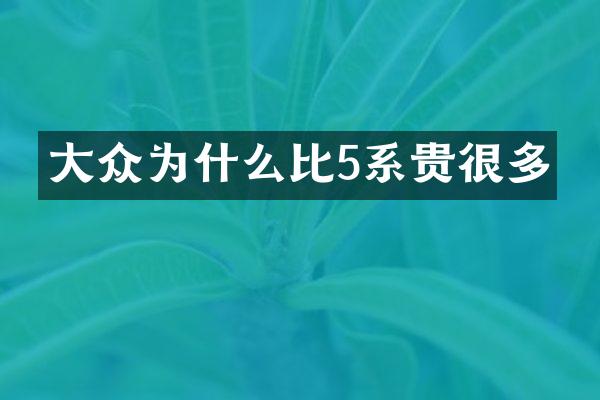 大众为什么比5系贵很多