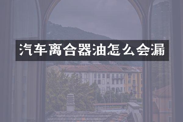 汽车离合器油怎么会漏