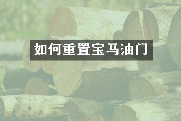 如何重置宝马油门
