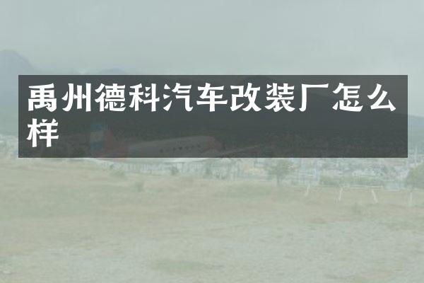 禹州德科汽车改装厂怎么样