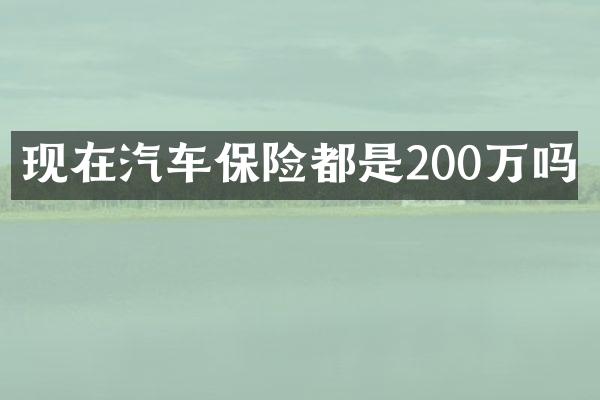 现在汽车保险都是200万吗
