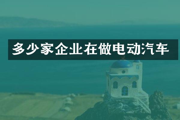 多少家企业在做电动汽车