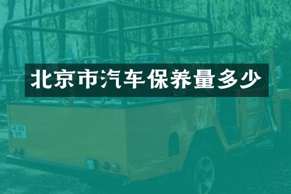 北京市汽车保养量多少