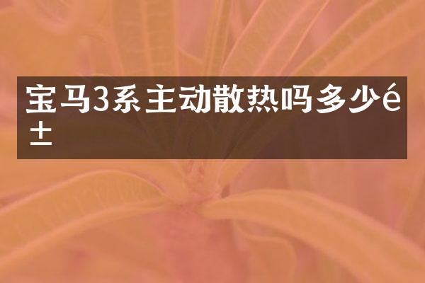 宝马3系主动散热吗多少钱
