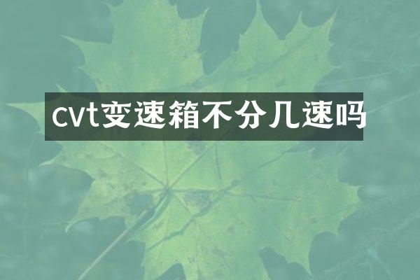 cvt变速箱不分几速吗