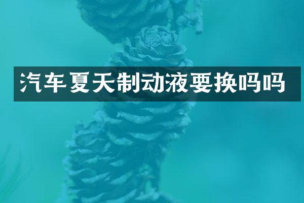 汽车夏天制动液要换吗吗