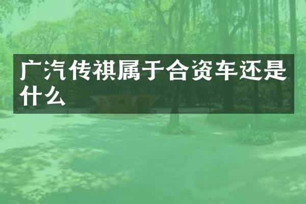广汽传祺属于合资车还是什么