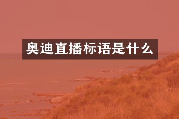 奥迪直播标语是什么