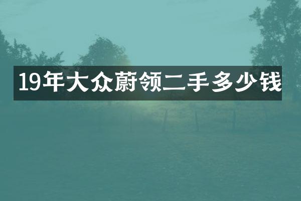 19年大众蔚领二手多少钱