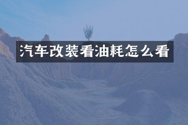 汽车改装看油耗怎么看
