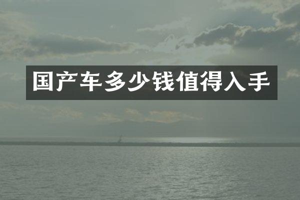 国产车多少钱值得入手