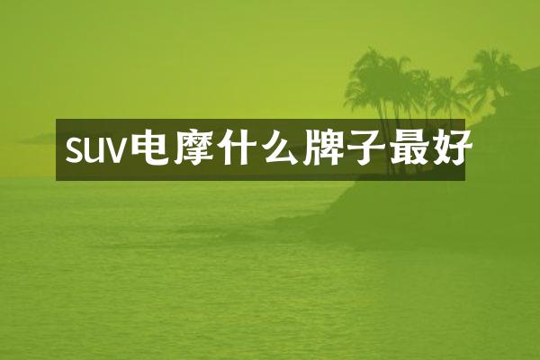 suv电摩什么牌子最好