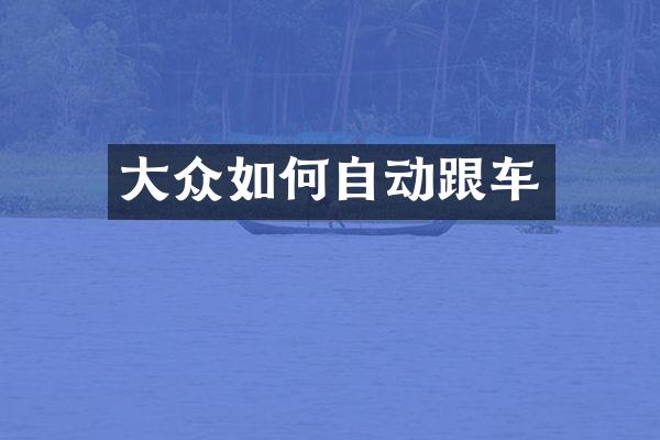 大众如何自动跟车