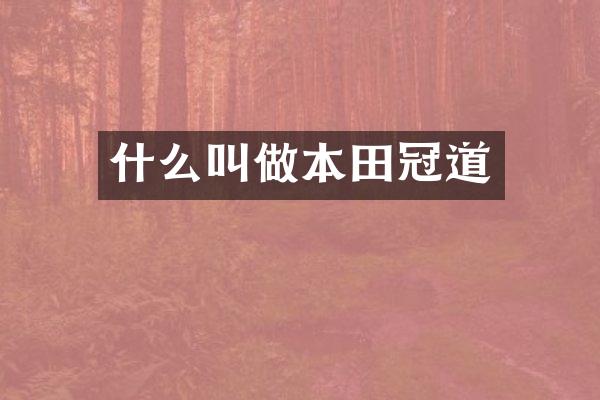 什么叫做本田冠道