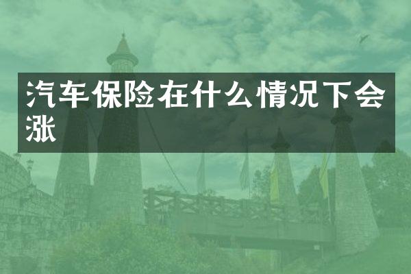 汽车保险在什么情况下会涨
