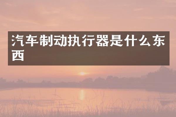 汽车制动执行器是什么东西