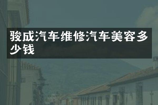 骏成汽车维修汽车美容多少钱