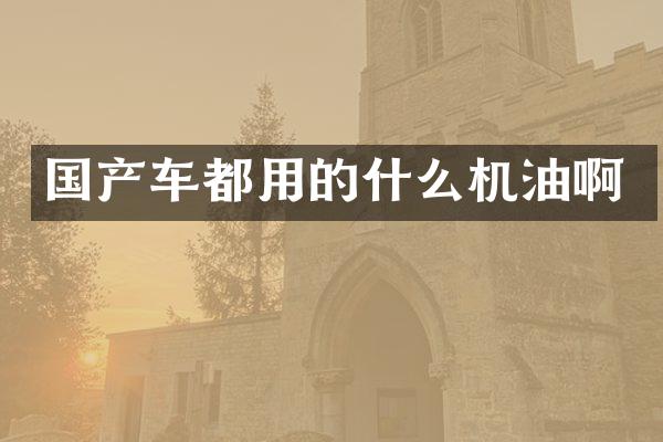 国产车都用的什么机油啊