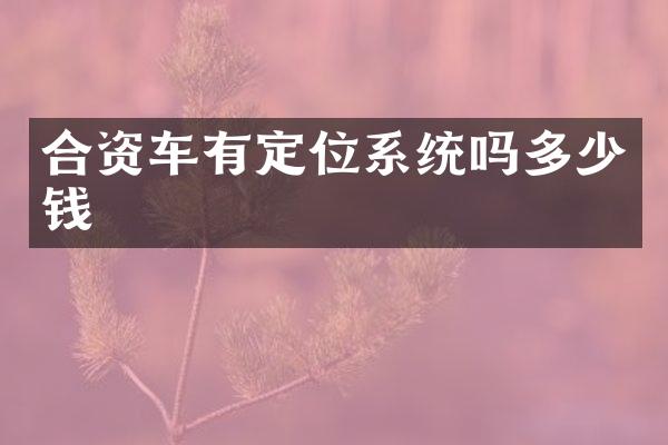 合资车有定位系统吗多少钱