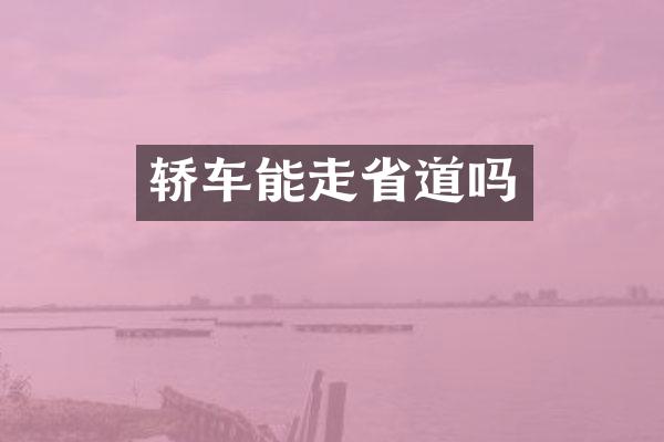 轿车能走省道吗