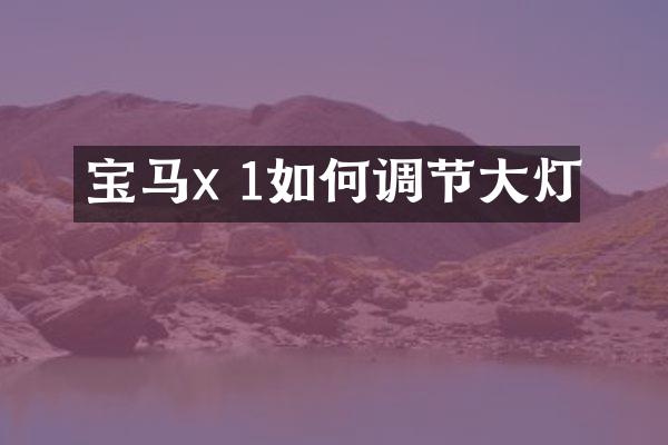 宝马x 1如何调节大灯