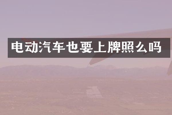 电动汽车也要上牌照么吗