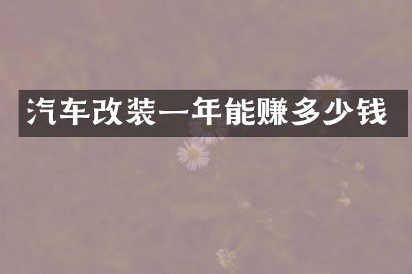 汽车改装一年能赚多少钱