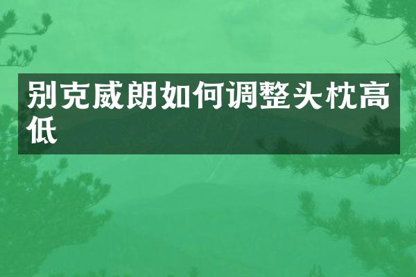 别克威朗如何调整头枕高低