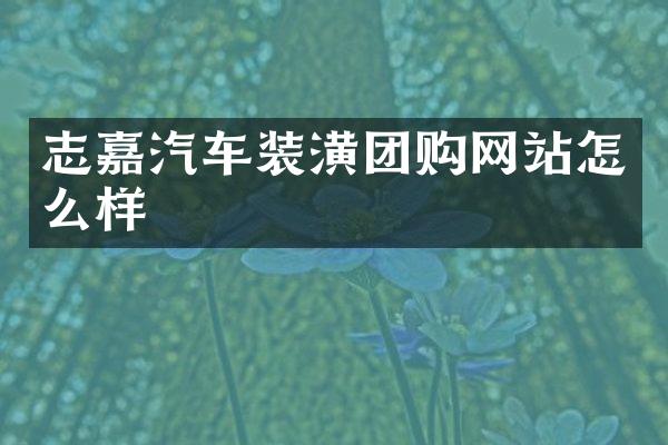 志嘉汽车装潢团购网站怎么样