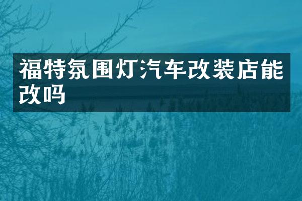 福特氛围灯汽车改装店能改吗