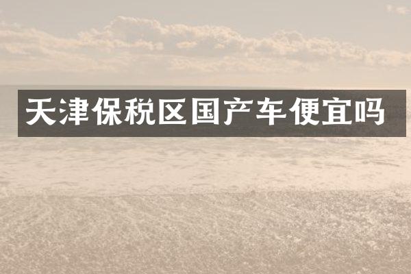 天津保税区国产车便宜吗