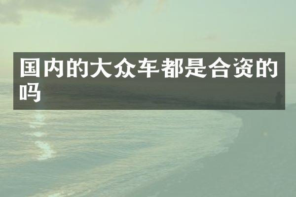 国内的大众车都是合资的吗
