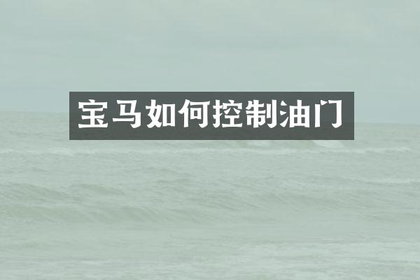 宝马如何控制油门