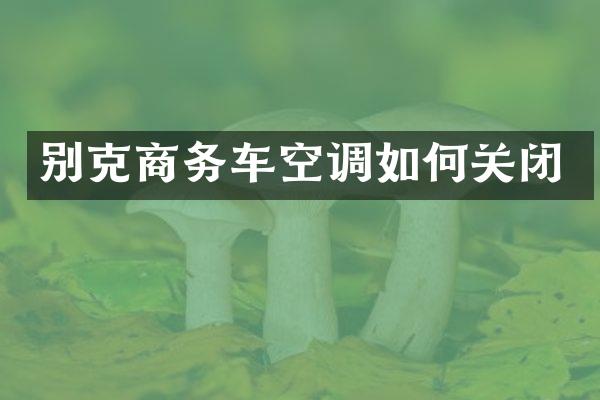 别克商务车空调如何关闭