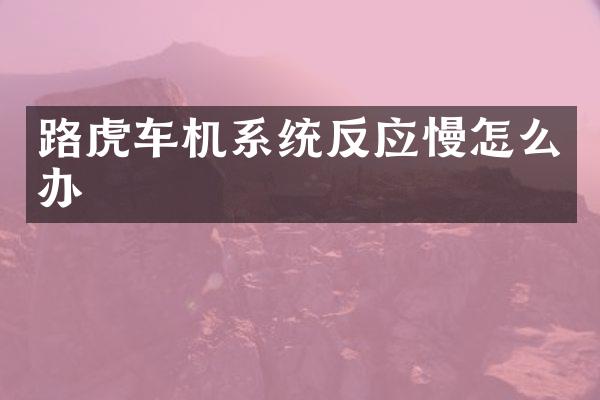路虎车机系统反应慢怎么办